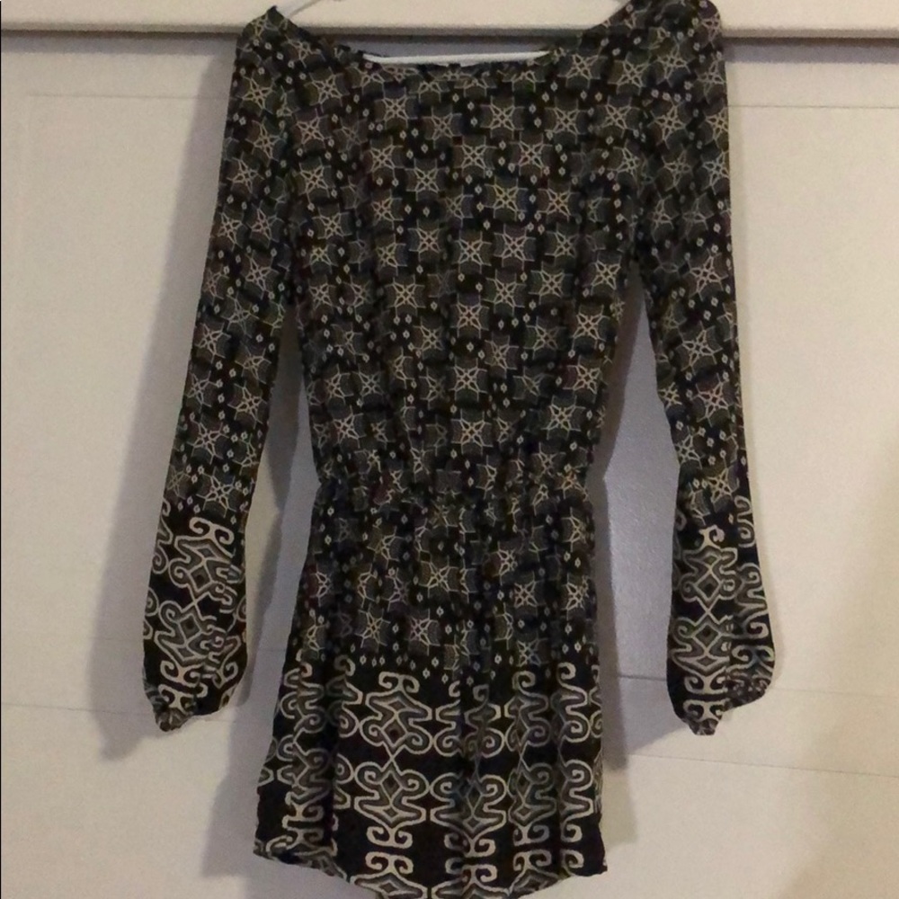 Black Pattern Romper